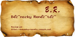 Bánszky Renátó névjegykártya
